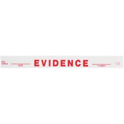 Red on White (Evidence-date-number) 3/4 inch x 7 inch