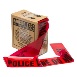 Red barrier tape, 1 roll with dispenser