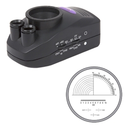 Fixed Focus 10X Compact Device Magnifier with 2 White, 254nm, 313nm, 365nm, 400nm, Retroreflective, IR Anti-Stokes and Holographic & OVD Visualization (includes Measuring Disc)