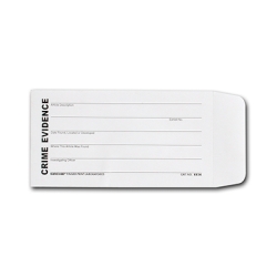 Preprinted 3 1/2 inch x 6 1/2 inch White Evidence Envelope (Set of 100)