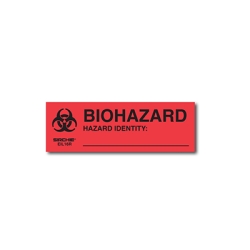 Biohazard-Hazard ID Labels 1 inch X 3 inch (Roll of 250)