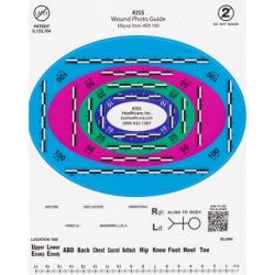 Ellipse Wound Guide, 10-100 sq. cm ellipses (pack of 100)