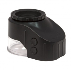 Fixed Focus 10X Magnifier with Diopter Adjustment and 2 White Light Sources