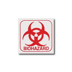 Red on White Biohazard Labels