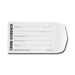Preprinted 5 inch x 7 1/2 inch White Evidence Envelope (Set of 100)