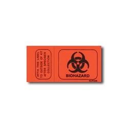 Black on Fluorescent Orange Biohazard Labels