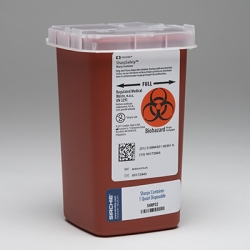 Sharps Container, 1 Quart, Disposable