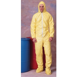 Tychem® Coverall w/hood, zipper, attached boots & elastic wrist