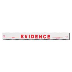 Red on White (Evidence-date-number) 3/4 inch x 7 inch