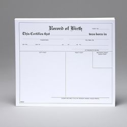 Inkless Baby Footprint Cards, 100 each