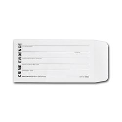 Preprinted 3 1/2 inch x 6 1/2 inch White Evidence Envelope (Set of 100)