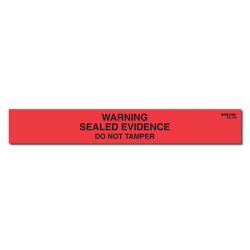 WARNING SEALED EVIDENCE Labels 1 inch x 7 inch (Roll of 100)