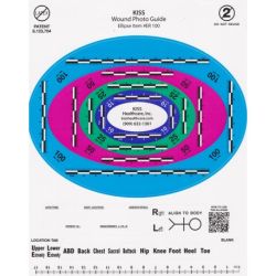 Ellipse Wound Guide, 10-100 sq. cm ellipses (pack of 100)