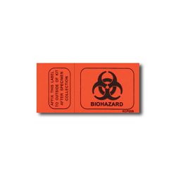 Black on Fluorescent Orange Biohazard Labels