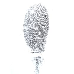 Latent developed with Regular Black magnetic powder